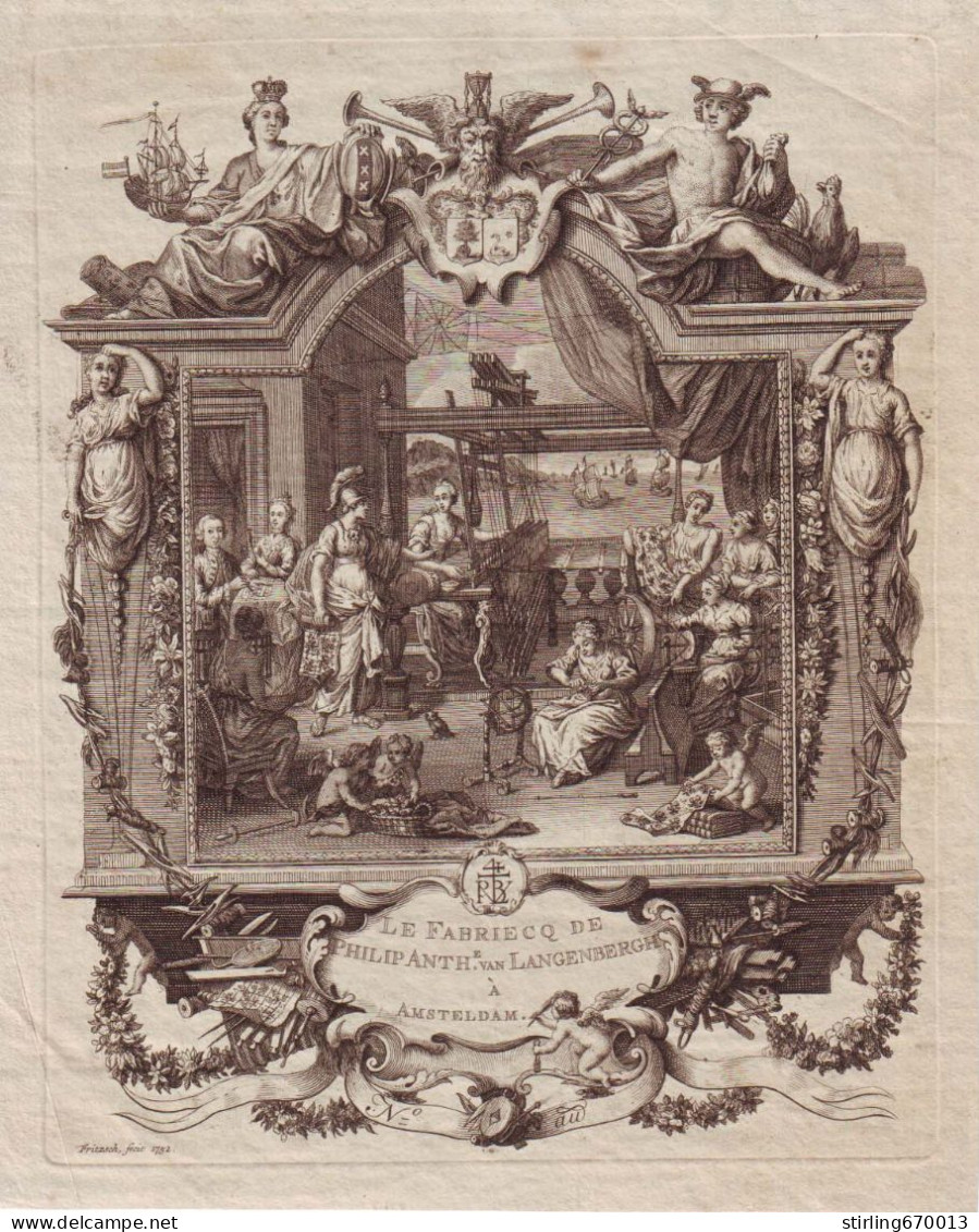DE 1929 - Carte Commerciale Sur Papier Du Fabriecq De Philip Anthe. Van Langenbergh, Amsteldam, Imp Fritzsch 1752 - Autres & Non Classés