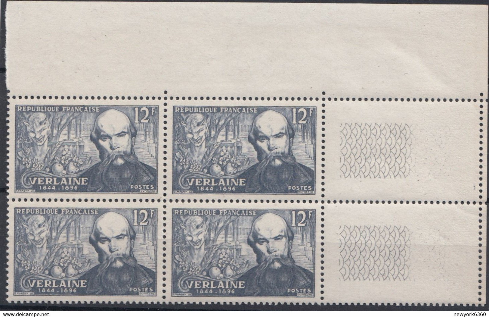 1951 FRANCE N** 909 MNH Bloc De 4 - Neufs