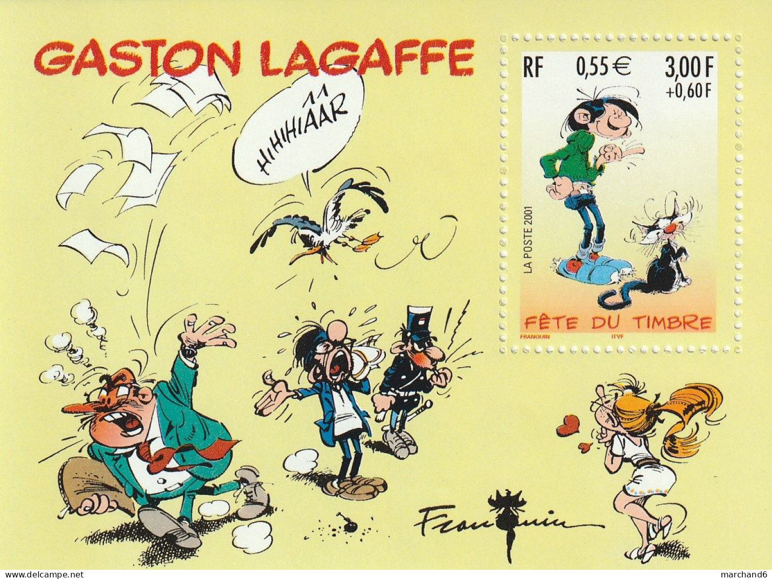 France 2001 Fete Du Timbre Gaston Lagaffe Bloc Feuillet N°34 Neuf** - Neufs