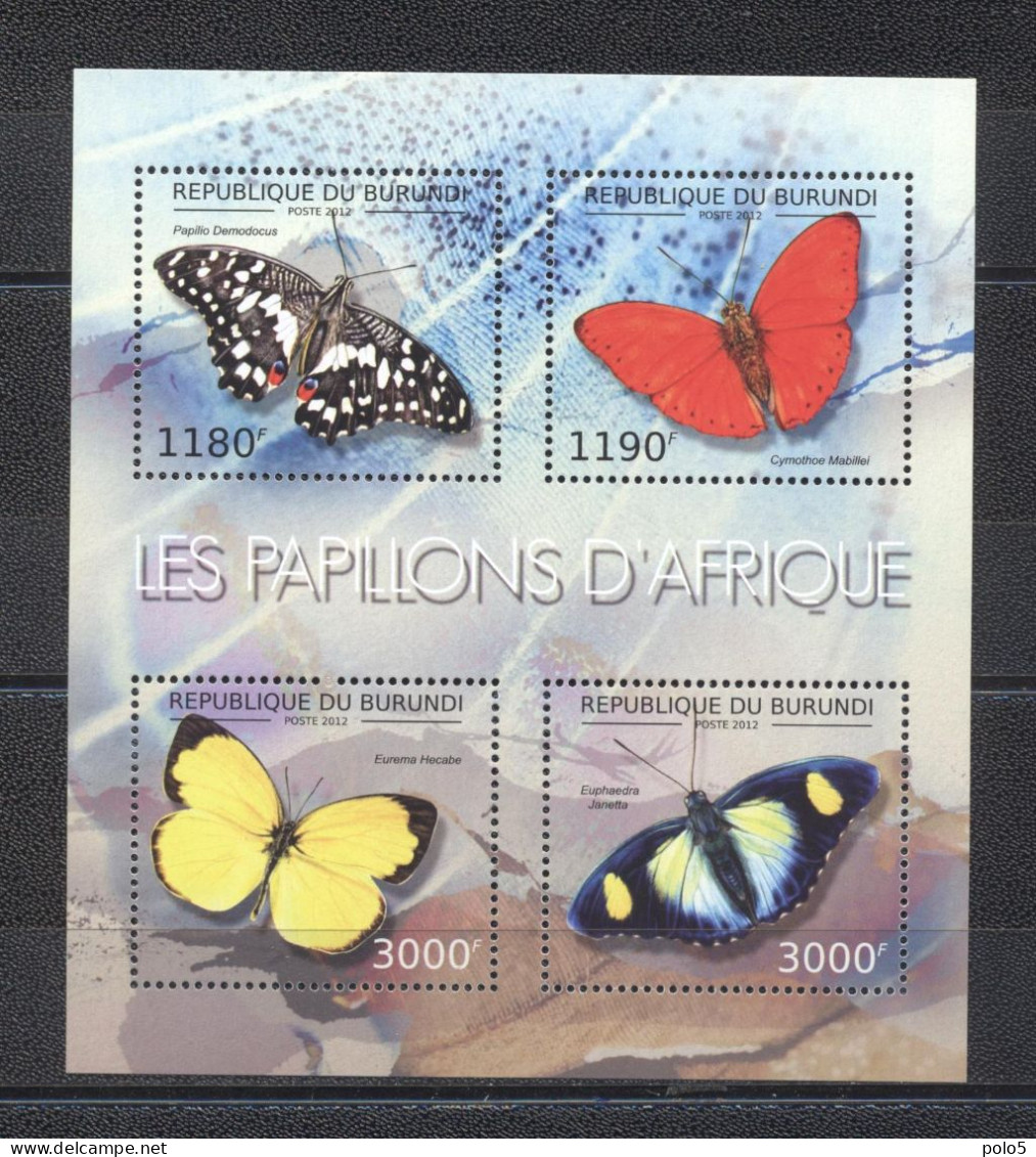 Burundi 2012-Butterflies Of Africa M/Sheet - Unused Stamps