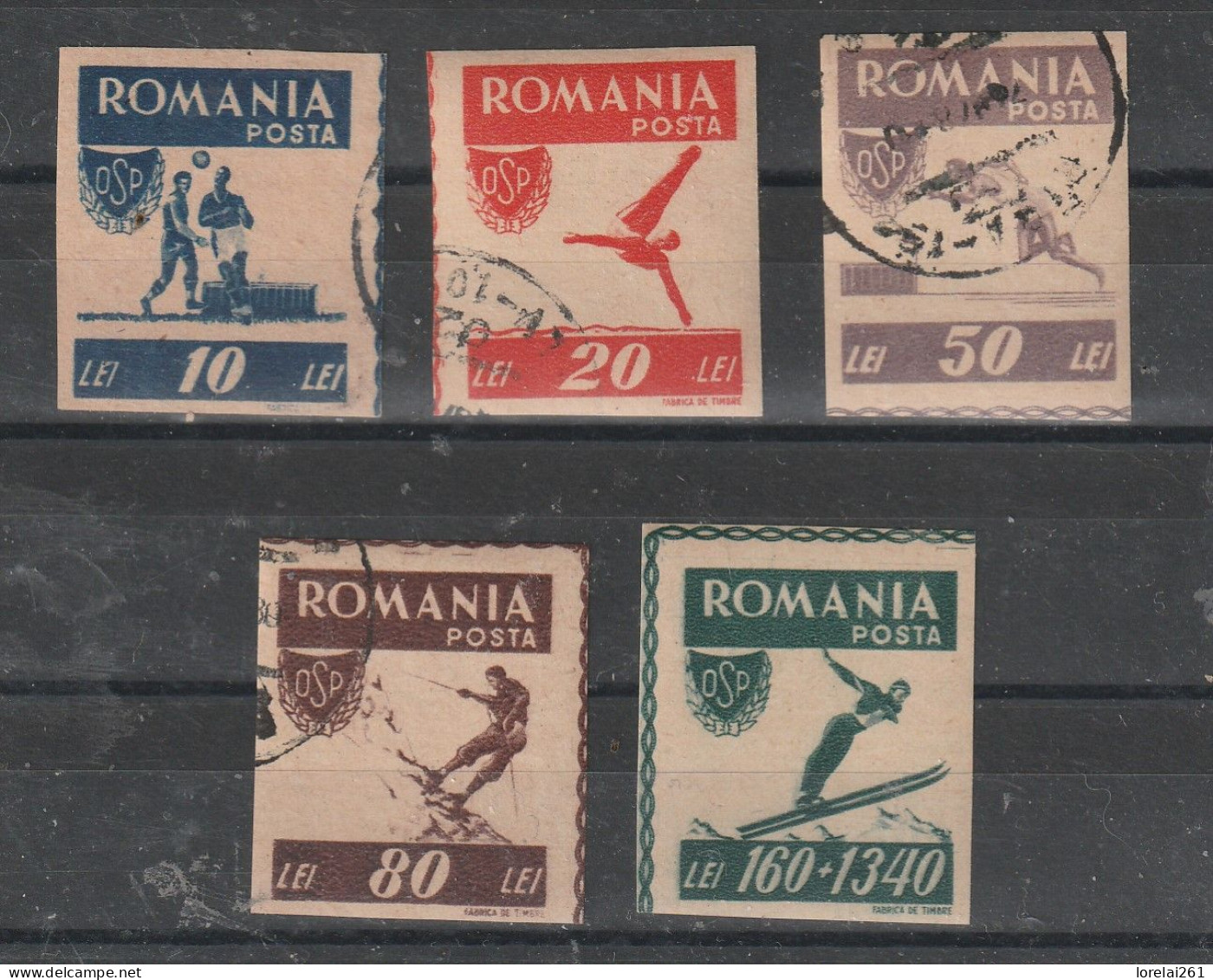 1946 - Sports Populaires O.S.P. Mi No 1000B/1004B - Usati