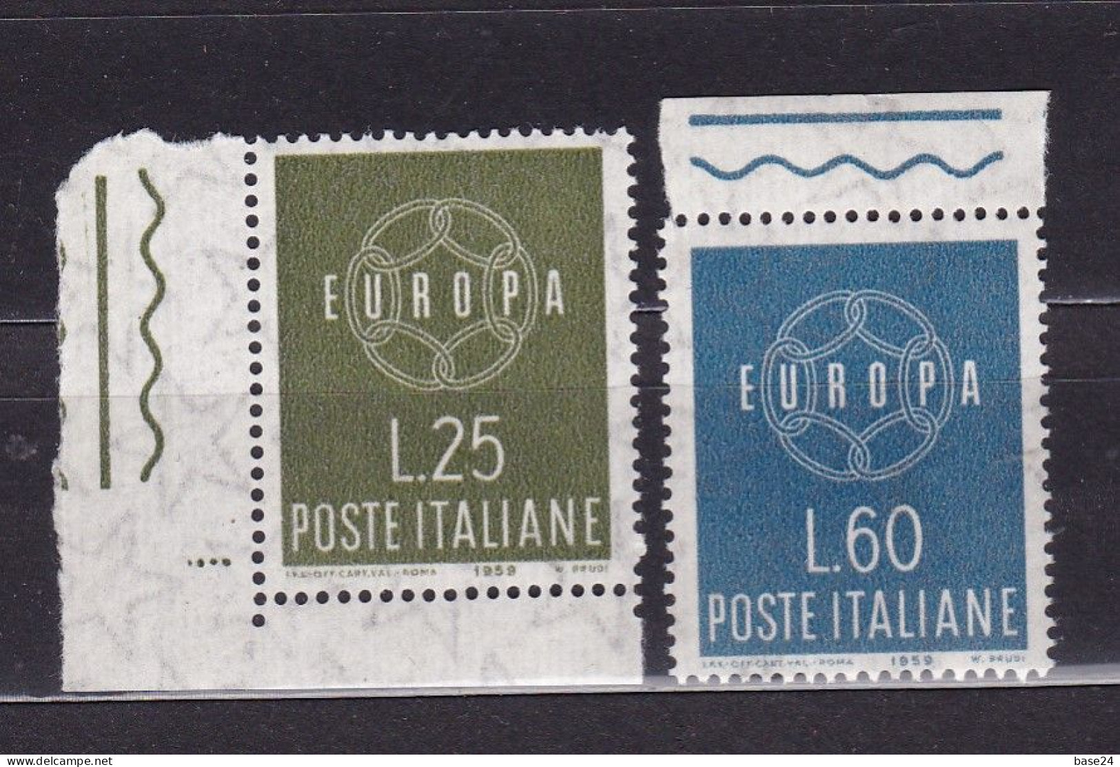 1959 Italia Italy EUROPA CEPT Serie Di 2 Valori MNH** CATENA A 6 ANELLI, 6 LINK CHAIN - 1959