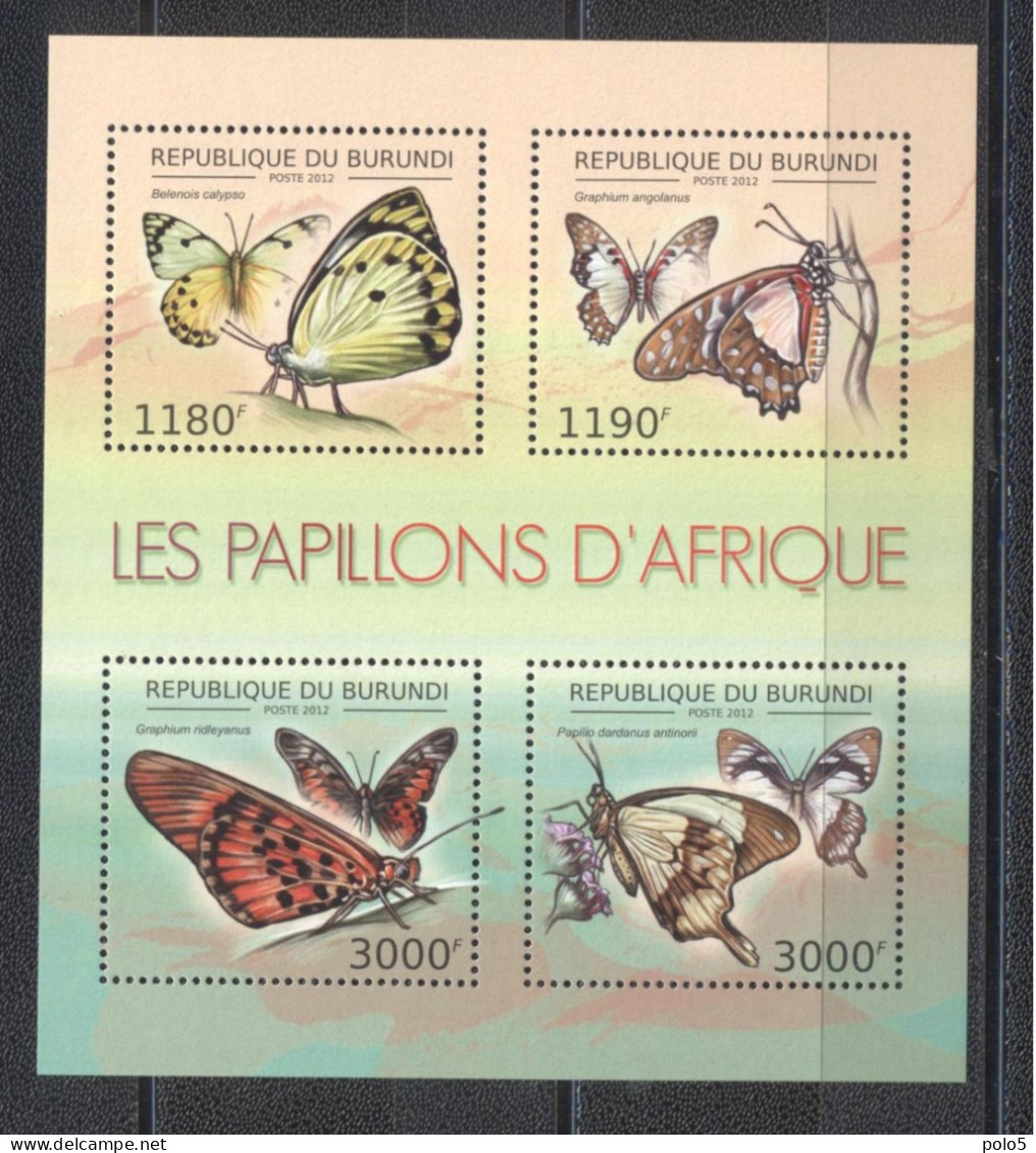 Burundi 2012-Butterflies Of Africa M/Sheet - Unused Stamps