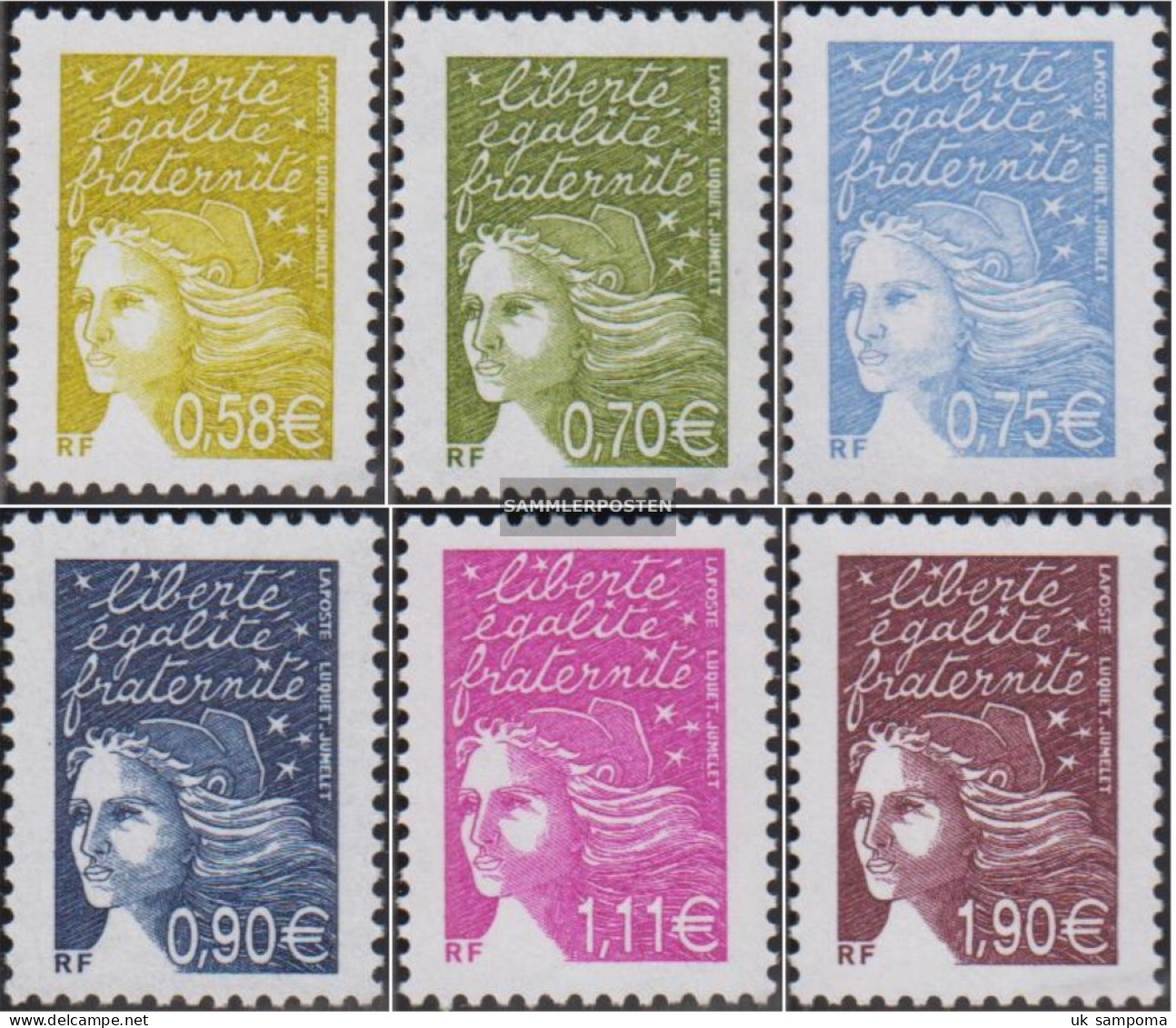 France 3709I Y-3714I Y (complete Issue) Unmounted Mint / Never Hinged 2003 Clear Brands: Marianne - Unused Stamps