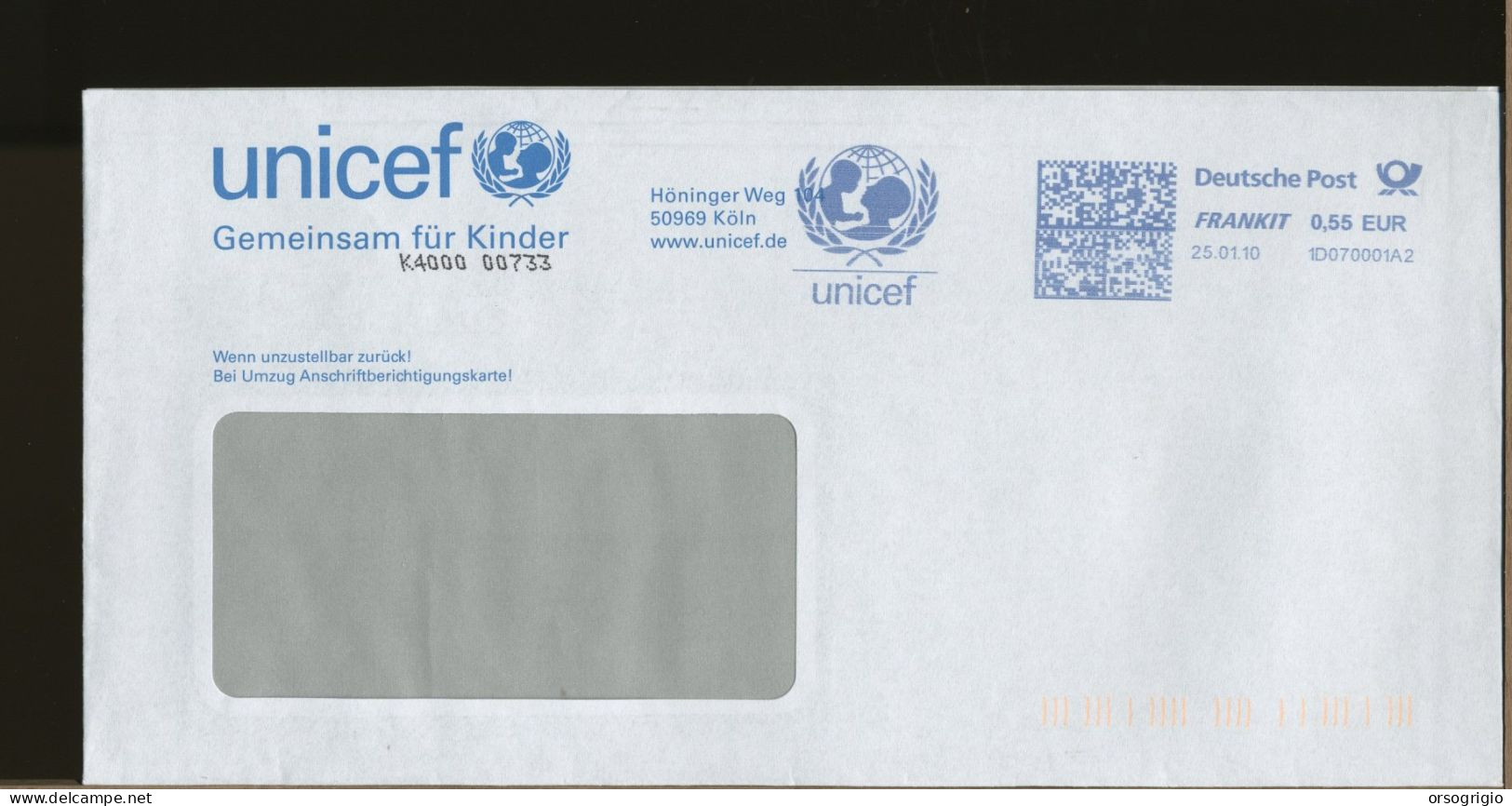 GERMANY - DEUTSCHE - EMA - KOLN   UNICEF Fur Kinder - Franking Machines (EMA)