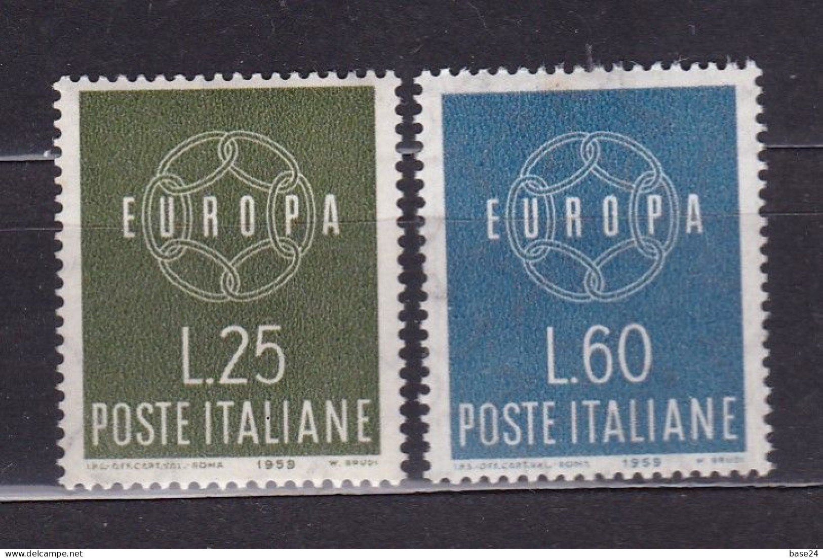 1959 Italia Italy EUROPA CEPT Serie Di 2 Valori MNH** CATENA A 6 ANELLI, 6 LINK CHAIN - 1959