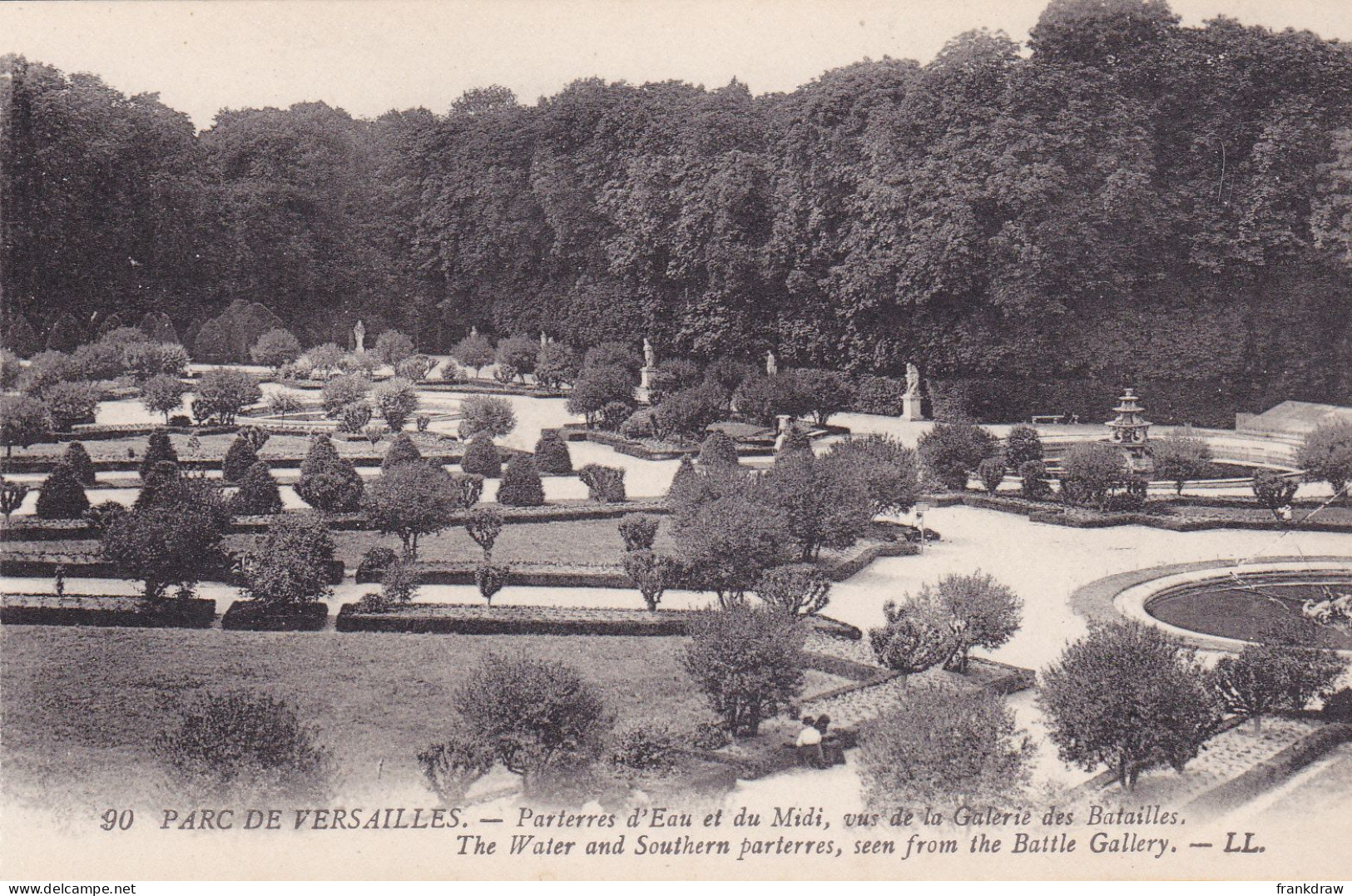 Postcard - Versailles - Parc De Versailles - Parterres D'Eau Et Du Midi,Vus De La Galerie Des Batailles-Card No. 90 - VG - Sin Clasificación