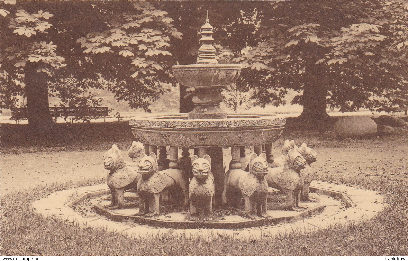 Postcard - Royaume De Belgique - Parc De Mariemont, Reproduction De La Fontaine Aux Lions De I'Albanbra De Grenade -VG - Unclassified