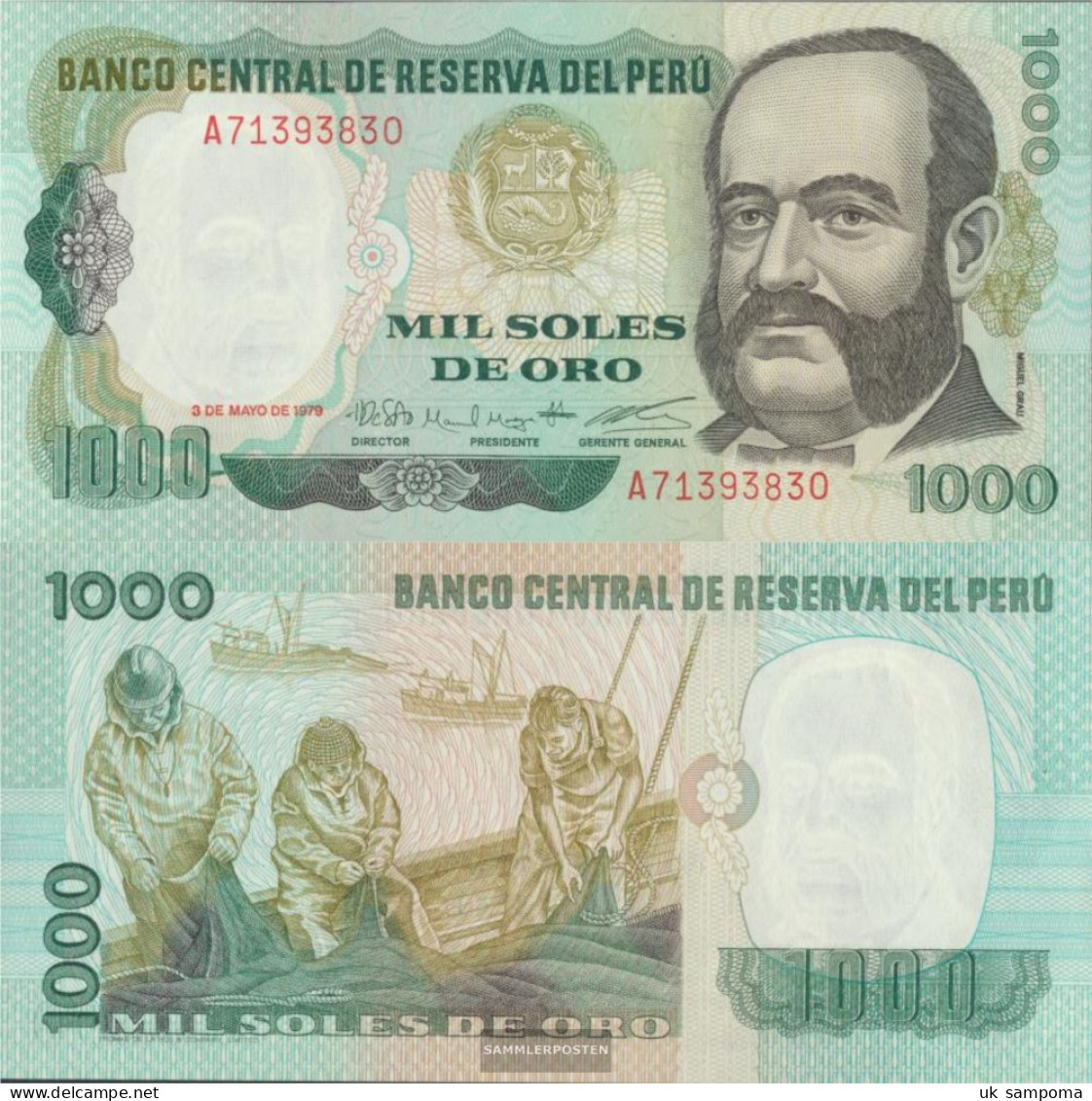 Peru Pick-number: 118 (3.5.1979) Uncirculated 1979 1.000 Soles De Oro - Peru