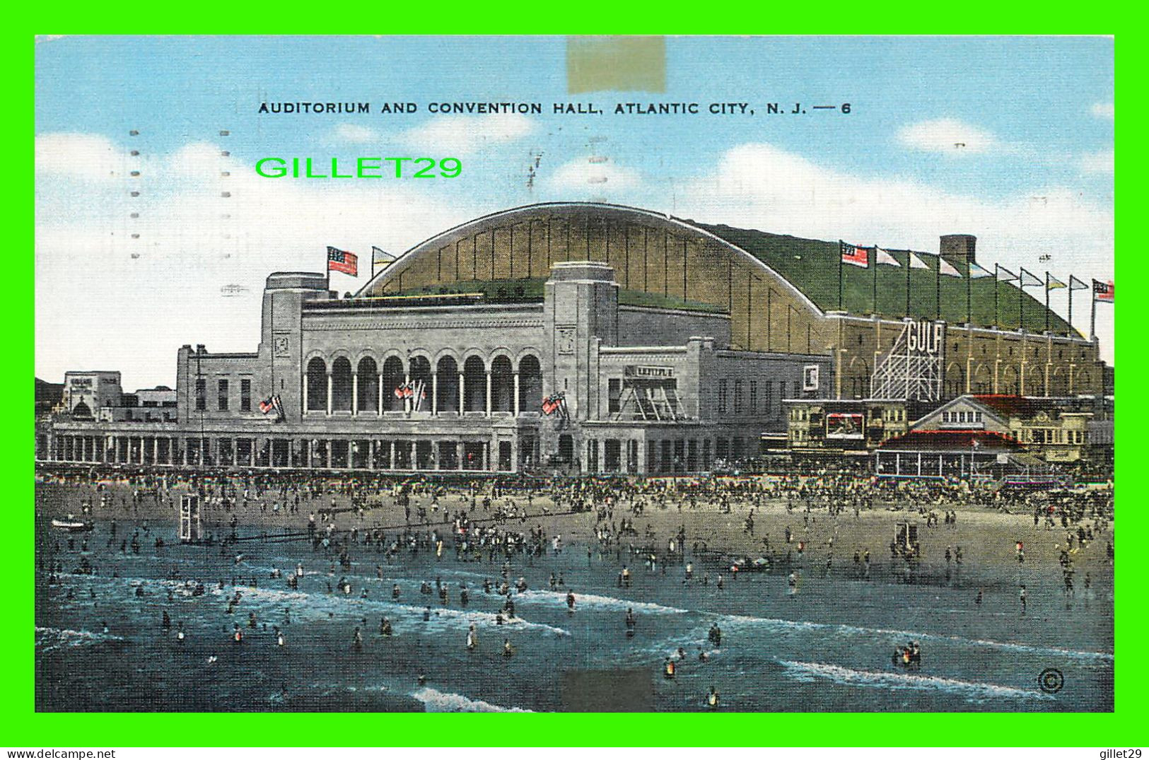 ATLANTIC, CITY, NJ - AUDITORIUM AND CONVENTION HALL - ANIATED PEOPLES - TRAVEL IN 1953 - C. KROPP CO - - Atlantic City