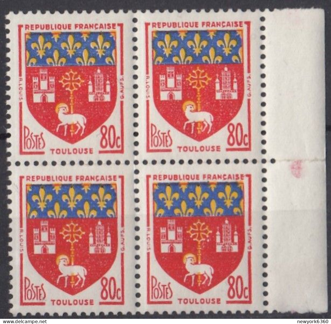 1958 FRANCE N** 1182 MNH Bloc De 4 - Neufs