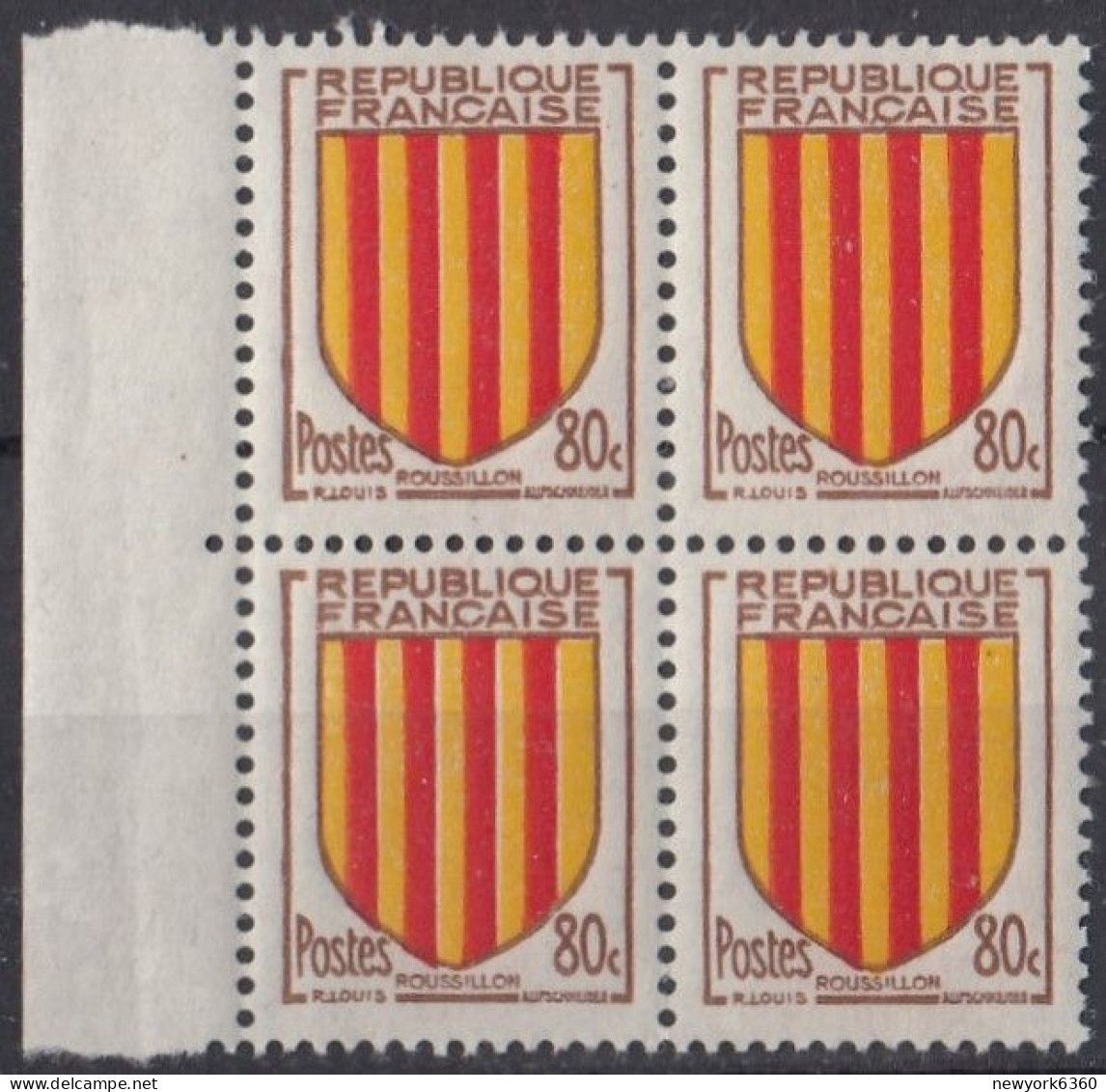 1955 FRANCE N** 1046 MNH Bloc De 4 - Unused Stamps