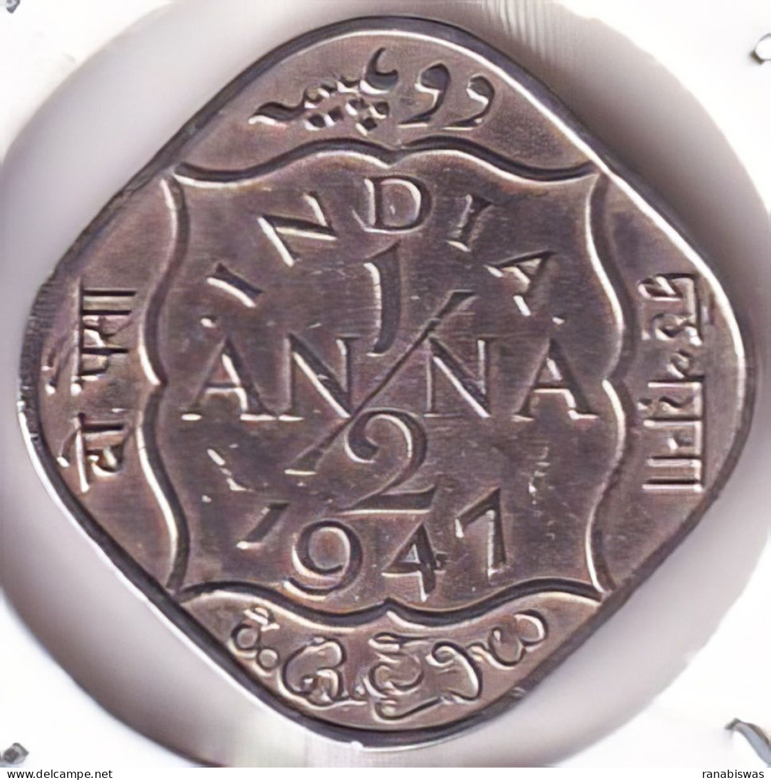 INDIA COIN LOT 170, 1/2 ANNA 1947, BOMBAY MINT, UNC, RARE - Indien