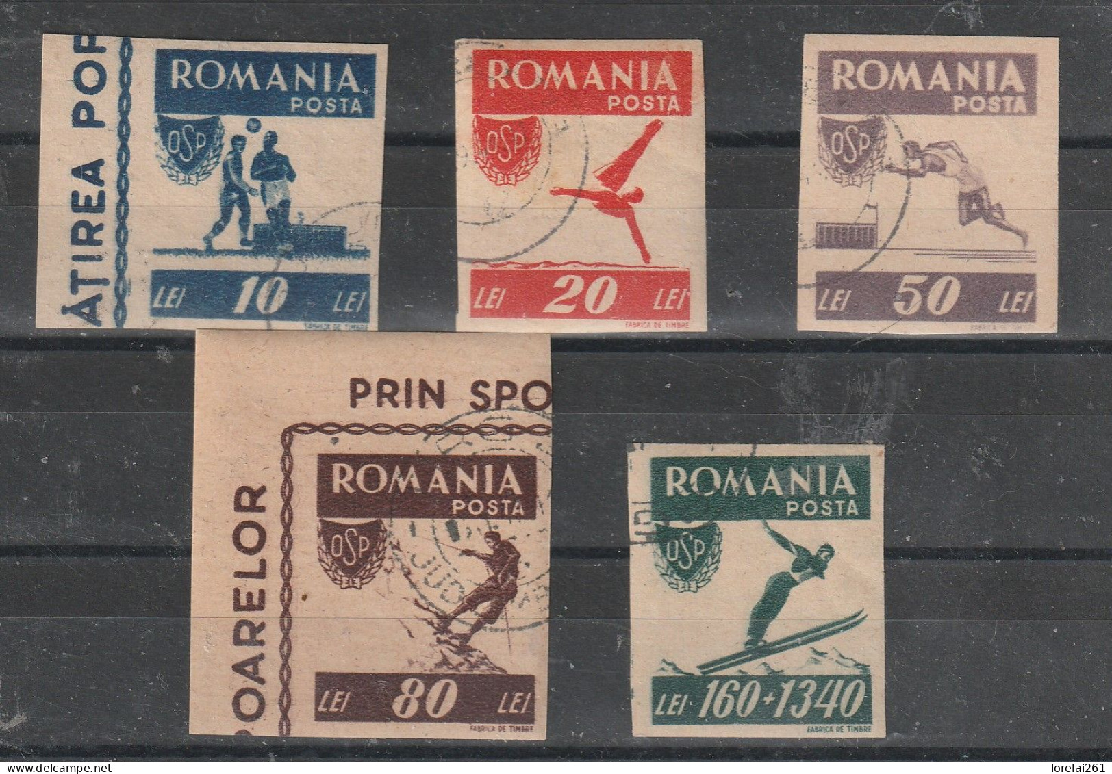 1946 - Sports Populaires O.S.P. Mi No 1000B/1004B - Used Stamps