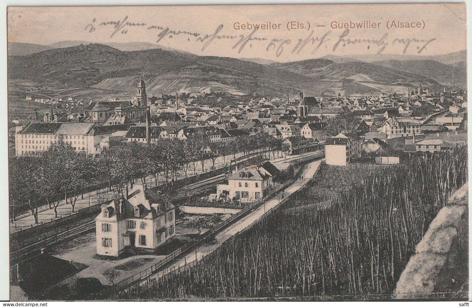 Feldpost-AK Gebweiler - Heute Guebwiller/Elsass, Totale 1914 - Elsass