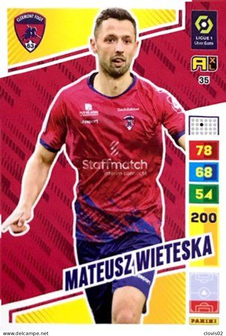 35 Mateusz Wieteska - Clermont Foot 63 - Carte Panini Adrenalyn XL 2023-2024 Ligue 1 - Trading Cards