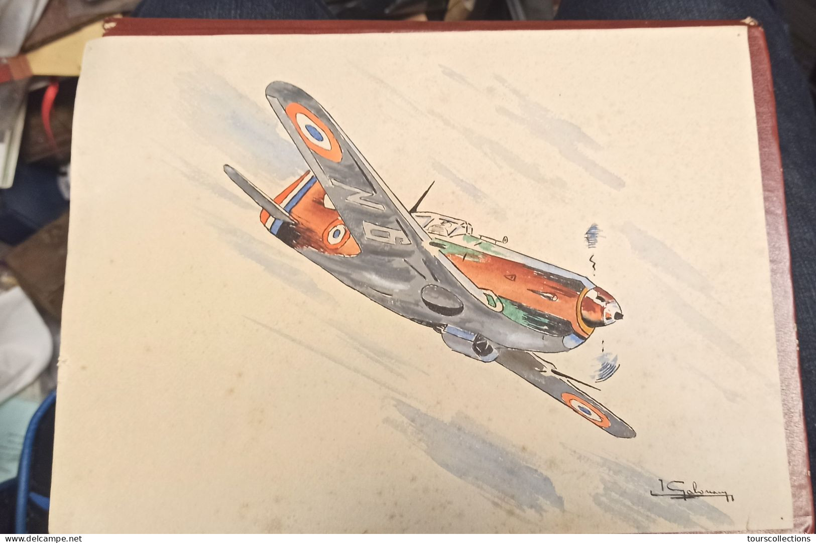 Dessin Sur Canson  Avion - Aircraft - Plane - Airplane - DEWOITINE D 520 - Chasse - Illustration Illustrateur WW2 Guerre - 1939-45