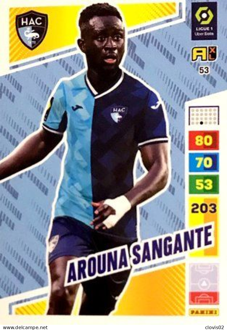 53 Arouna Sangante - Le Havre AC - Carte Panini Adrenalyn XL 2023-2024 Ligue 1 - Trading Cards