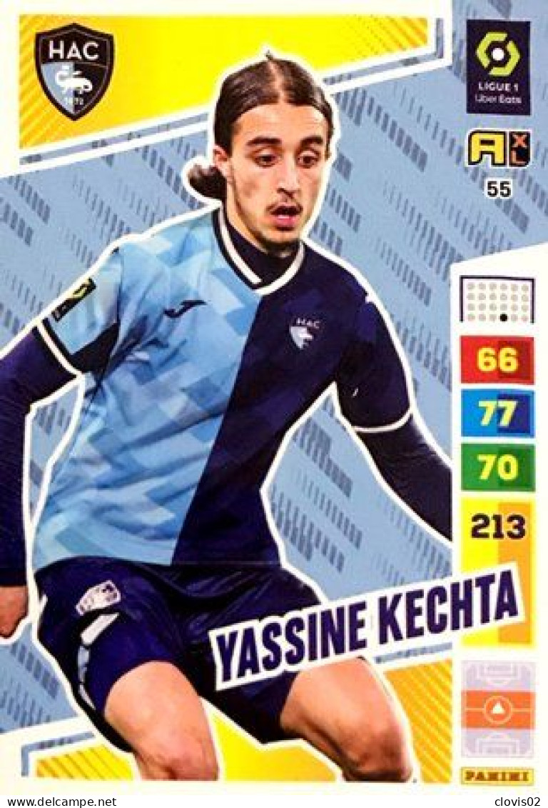 55 Yassine Kechta - Le Havre AC - Carte Panini Adrenalyn XL 2023-2024 Ligue 1 - Trading Cards
