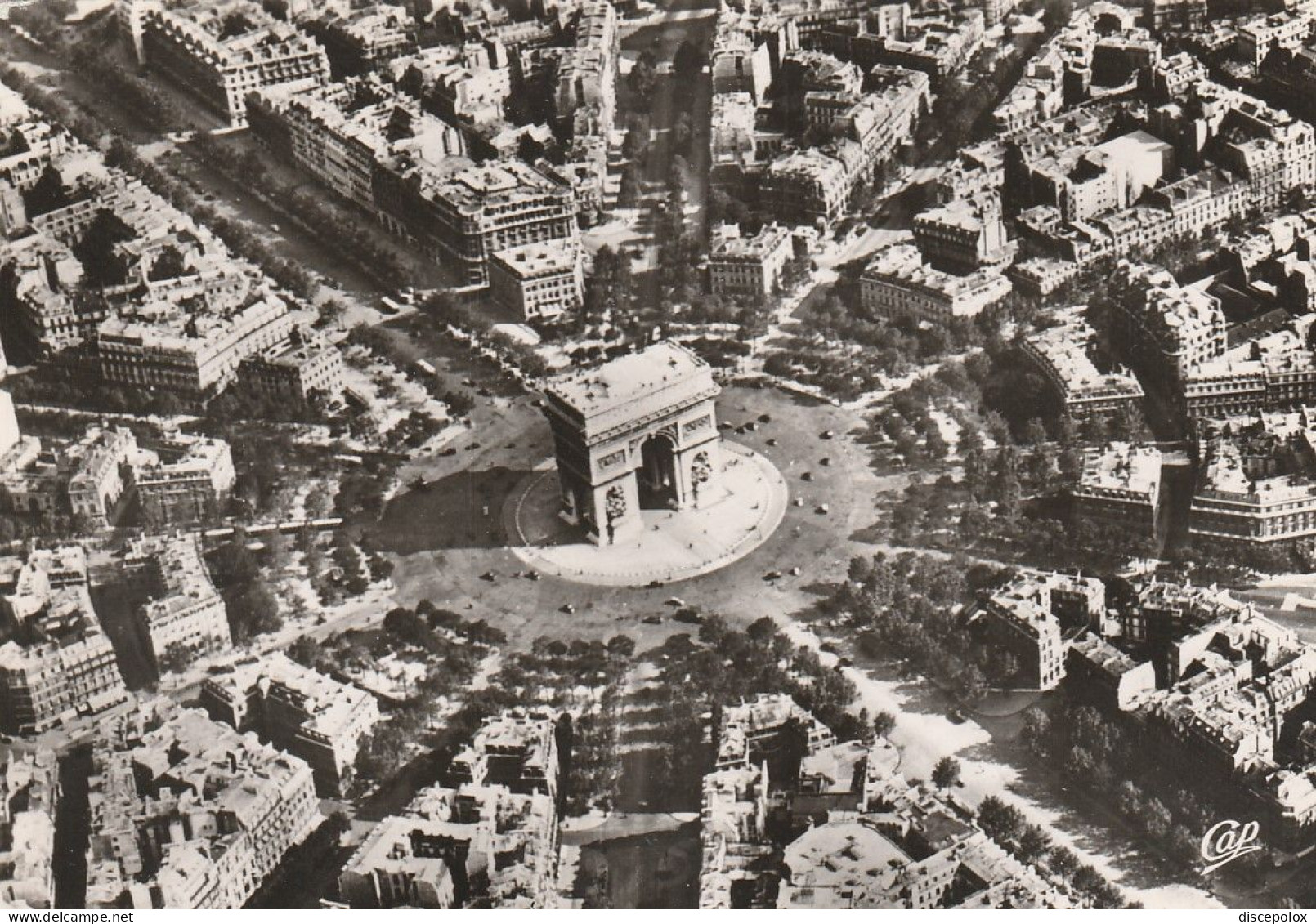 AD457 Paris - Arc De Triomphe - Place De L'Etoile - Vue Aerienne Aerial View Vista Aerea / Viaggiata 1957 - Arc De Triomphe