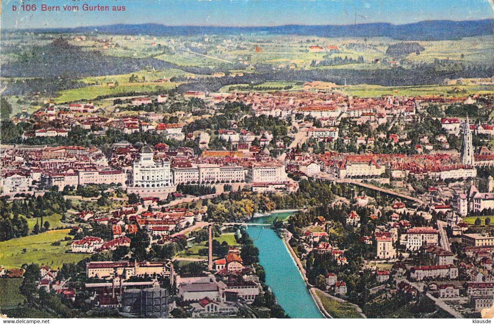 Bern -Panorama Vom Gurten Gel.1928 - Bern