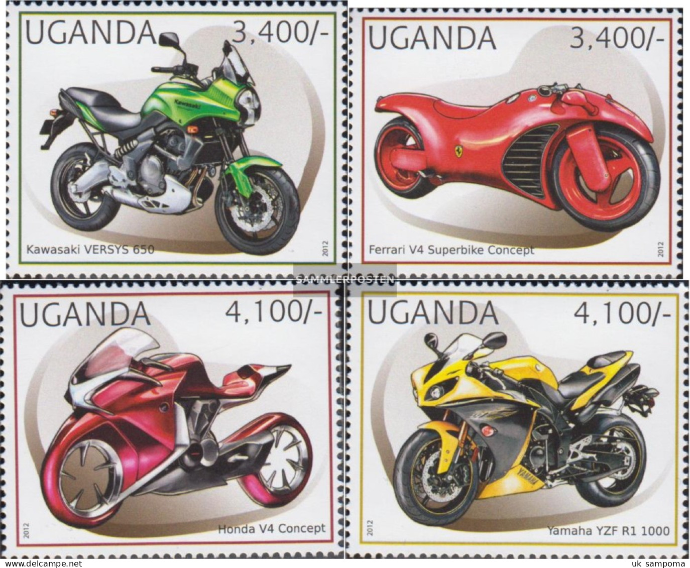 Uganda 2896-2899 (complete Issue) Unmounted Mint / Never Hinged 2012 Motorcycles - Oeganda (1962-...)