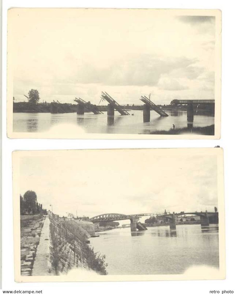 2 Photos Chalon Sur Sâone - Ponts Détruits, Pont Des Dombes / Pont Jean Richard - Lugares