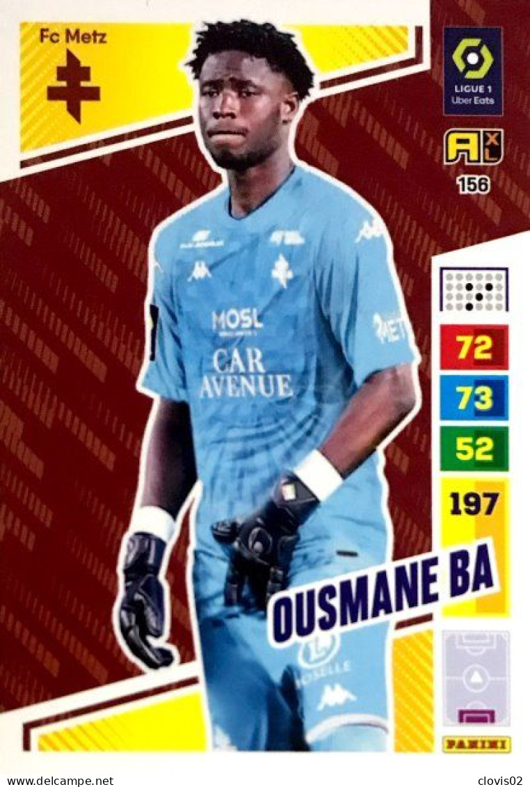 156 Ousmane Ba - FC Metz - Carte Panini Adrenalyn XL 2023-2024 Ligue 1 - Trading Cards