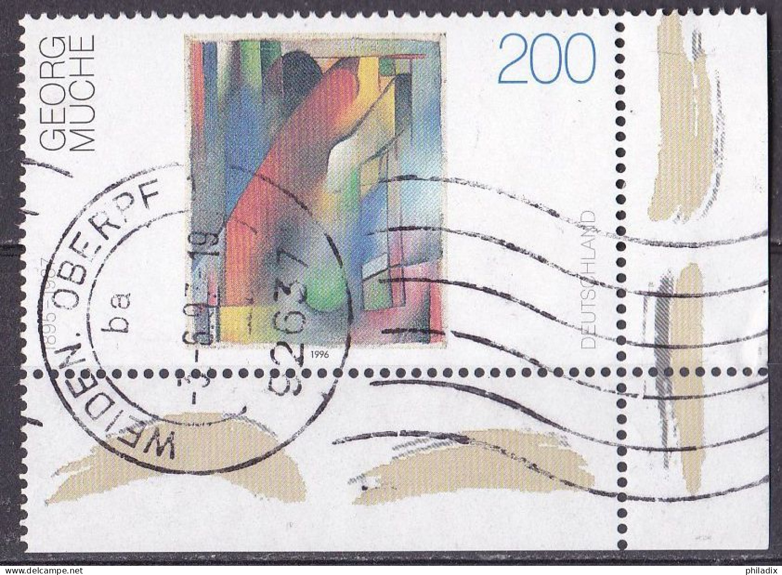 BRD 1996 Mi. Nr. 1844 O/used Eckrand Vollstempel (BRD1-7) - Usados