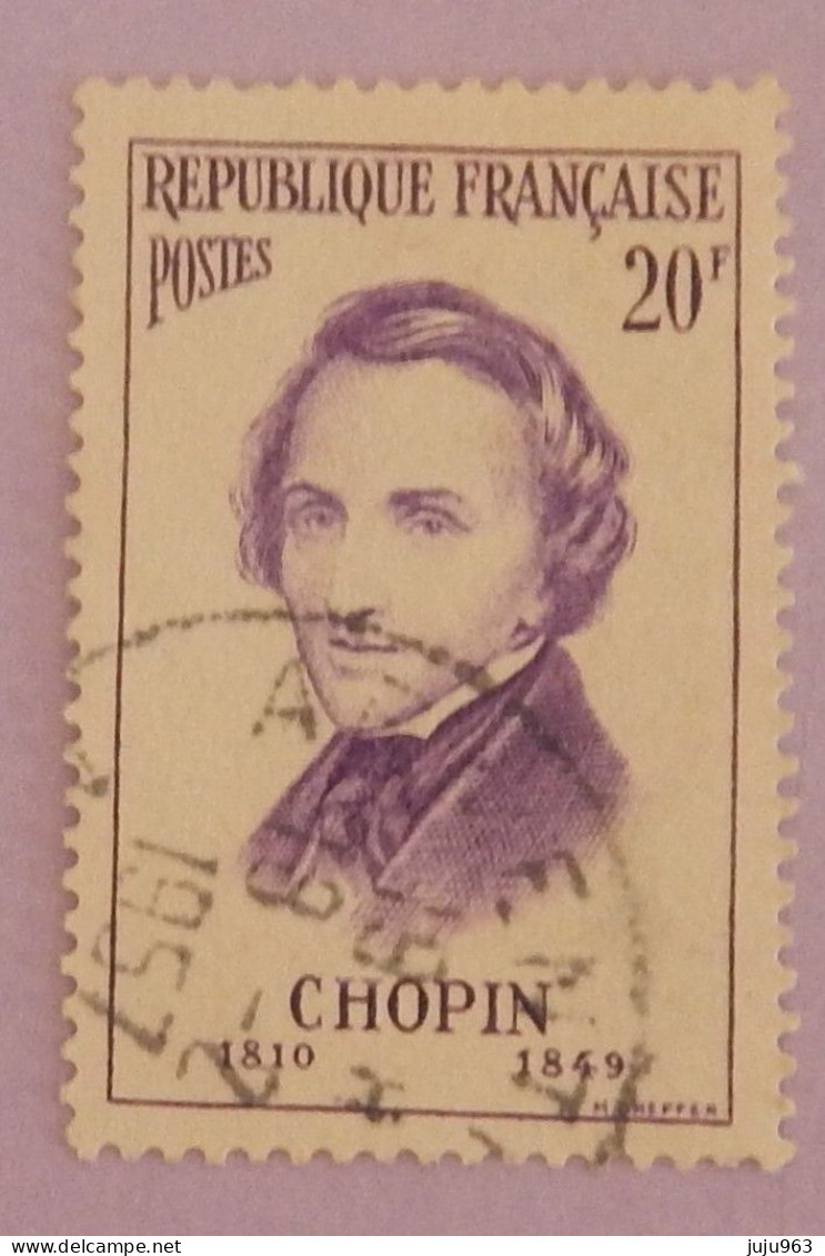 FRANCE YT 1086 OBLITERE "FREDERIC CHOPIN" ANNEE 1956 - Used Stamps