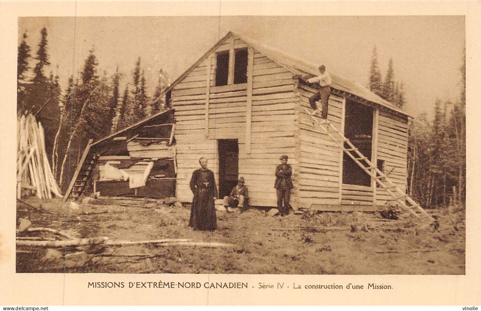 P-24-Mi-Is-2088 : MISSIONS D'EXTREME NORD CANADIEN. CONSTRUCTION D'UNE MAISON EN BOIS - Other & Unclassified