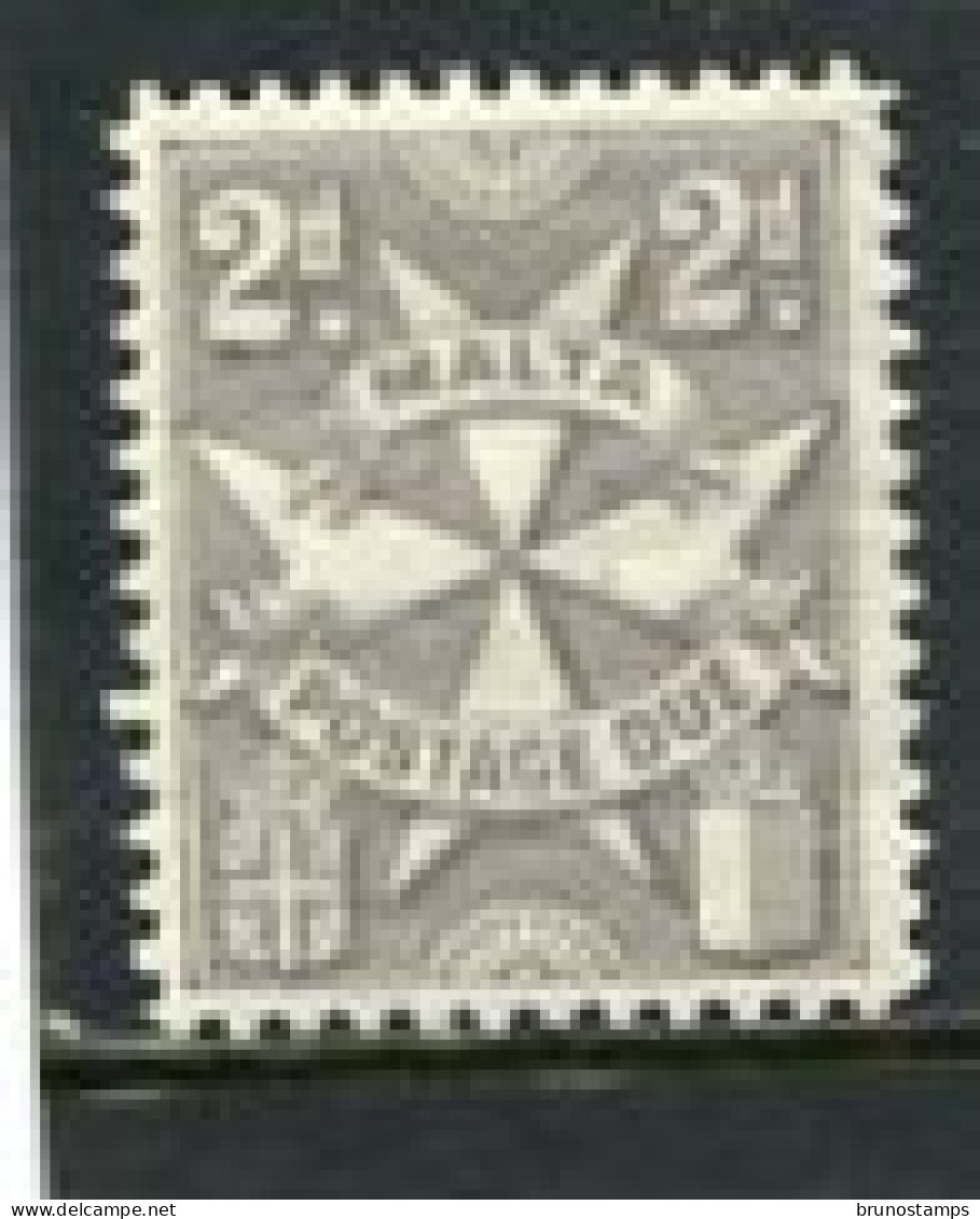 MALTA - 1925  2d  GREY  PERF 12  MINT NH - Malte