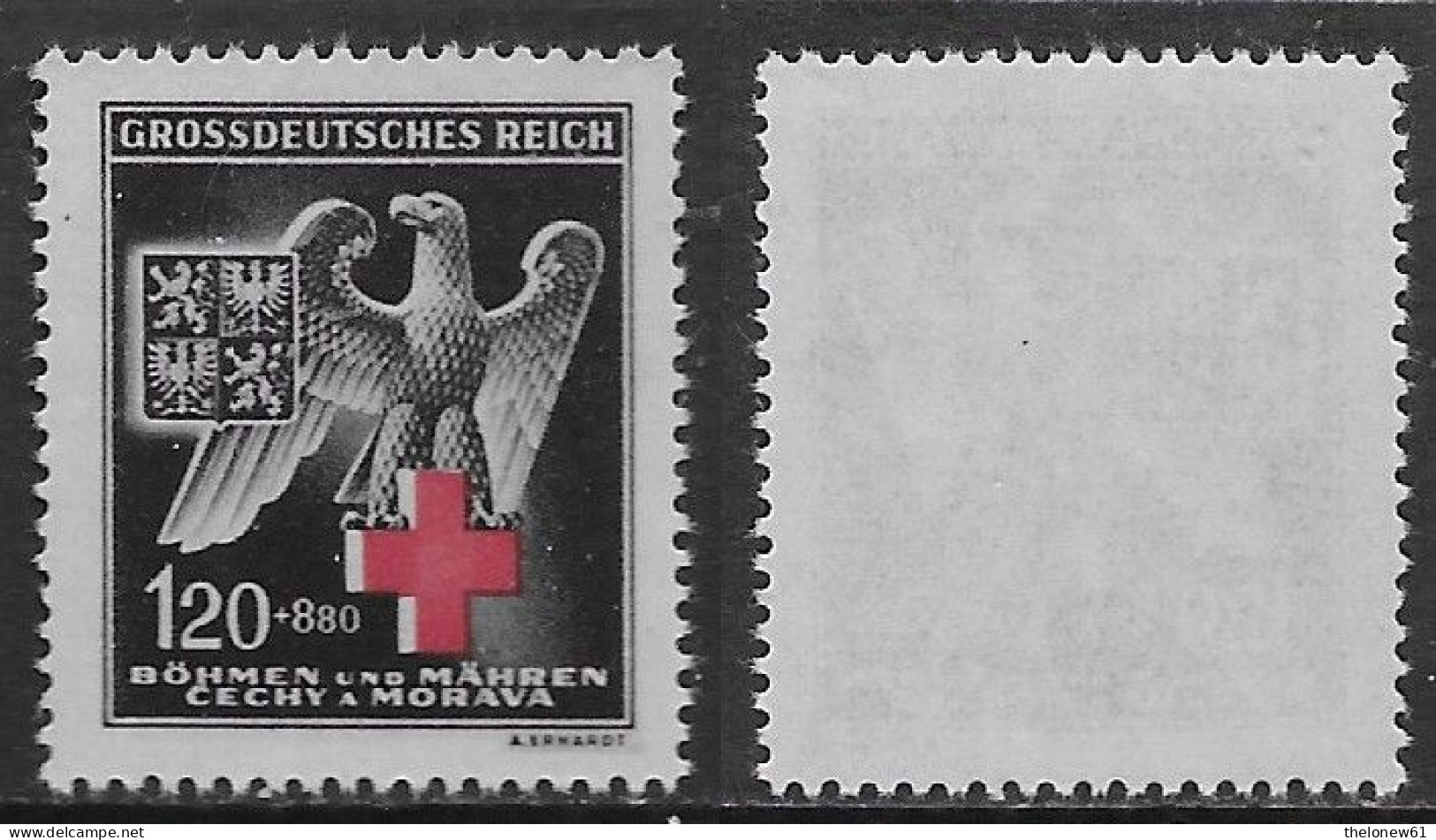 Bohemia Moravia 1943 Red Cross Mi N.132 Complete Set MNH ** - Unused Stamps