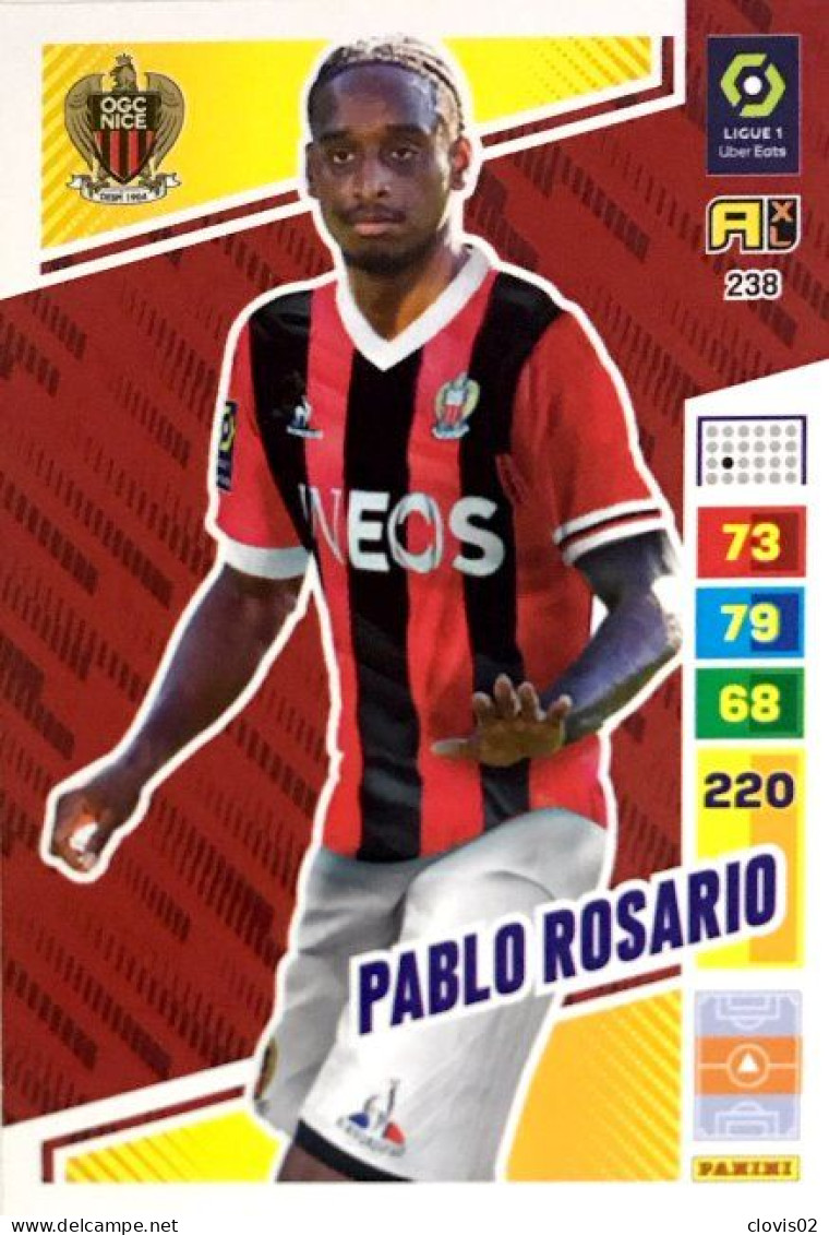 238 Pablo Rosario - OGC Nice - Carte Panini Adrenalyn XL 2023-2024 Ligue 1 - Trading Cards