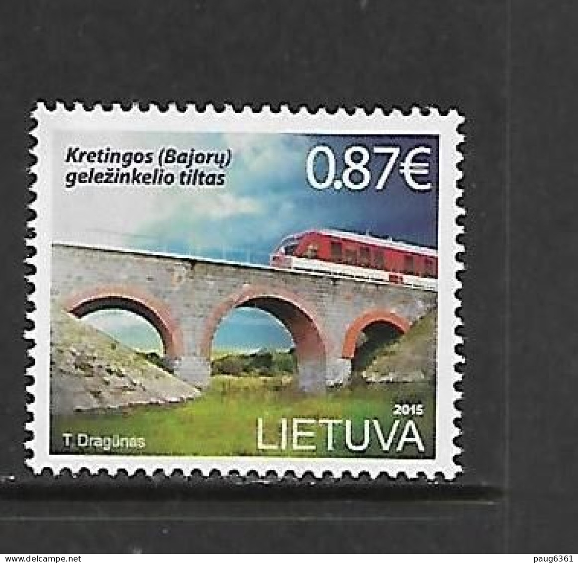 LITUANIE 2015 PONT-TRAIN  YVERT N°1043 NEUF MNH** - Trains