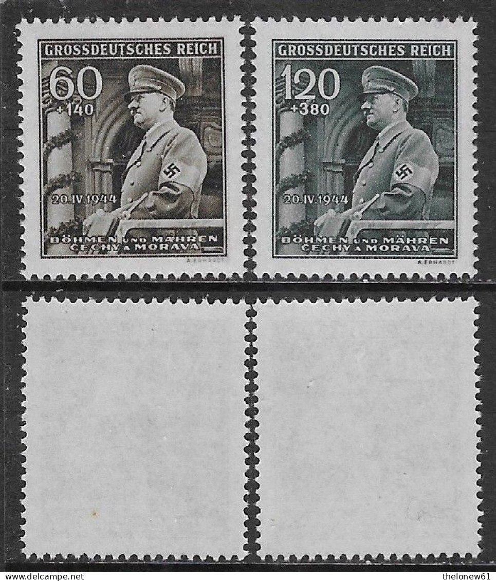 Bohemia Moravia 1944 Hitler's Birthday Mi N.136-137 Complete Set MNH ** - Unused Stamps