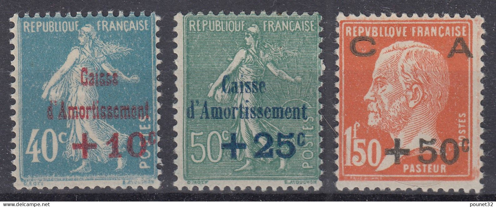 FRANCE CAISSE D'AMORTISSEMENT N° 246/248 NEUVE * GOMME LEGERE TRACE DE CHARNIERE - 1927-31 Caisse D'Amortissement