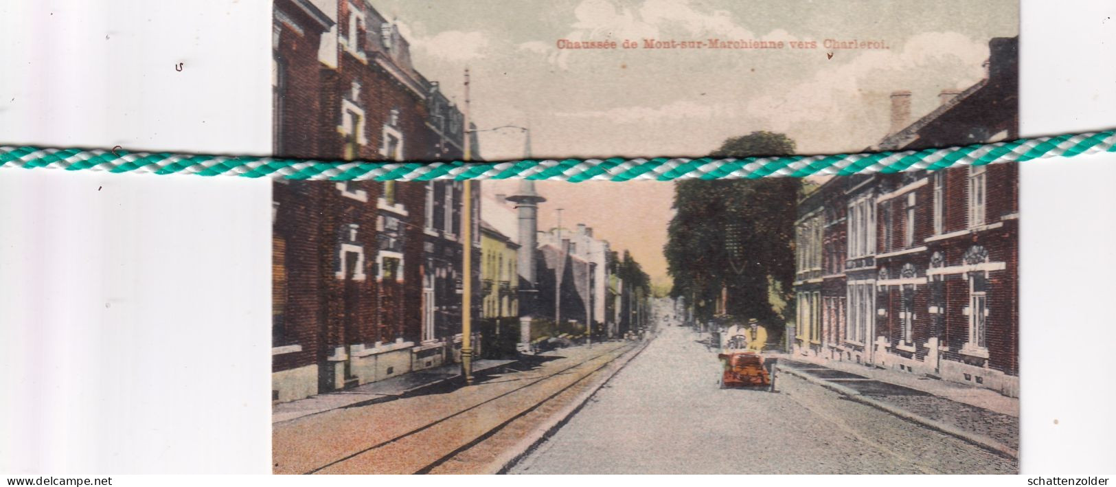 Chaussée De Mont-sur-Marchienne Vers Charleroi 1908, Colorisé - Charleroi
