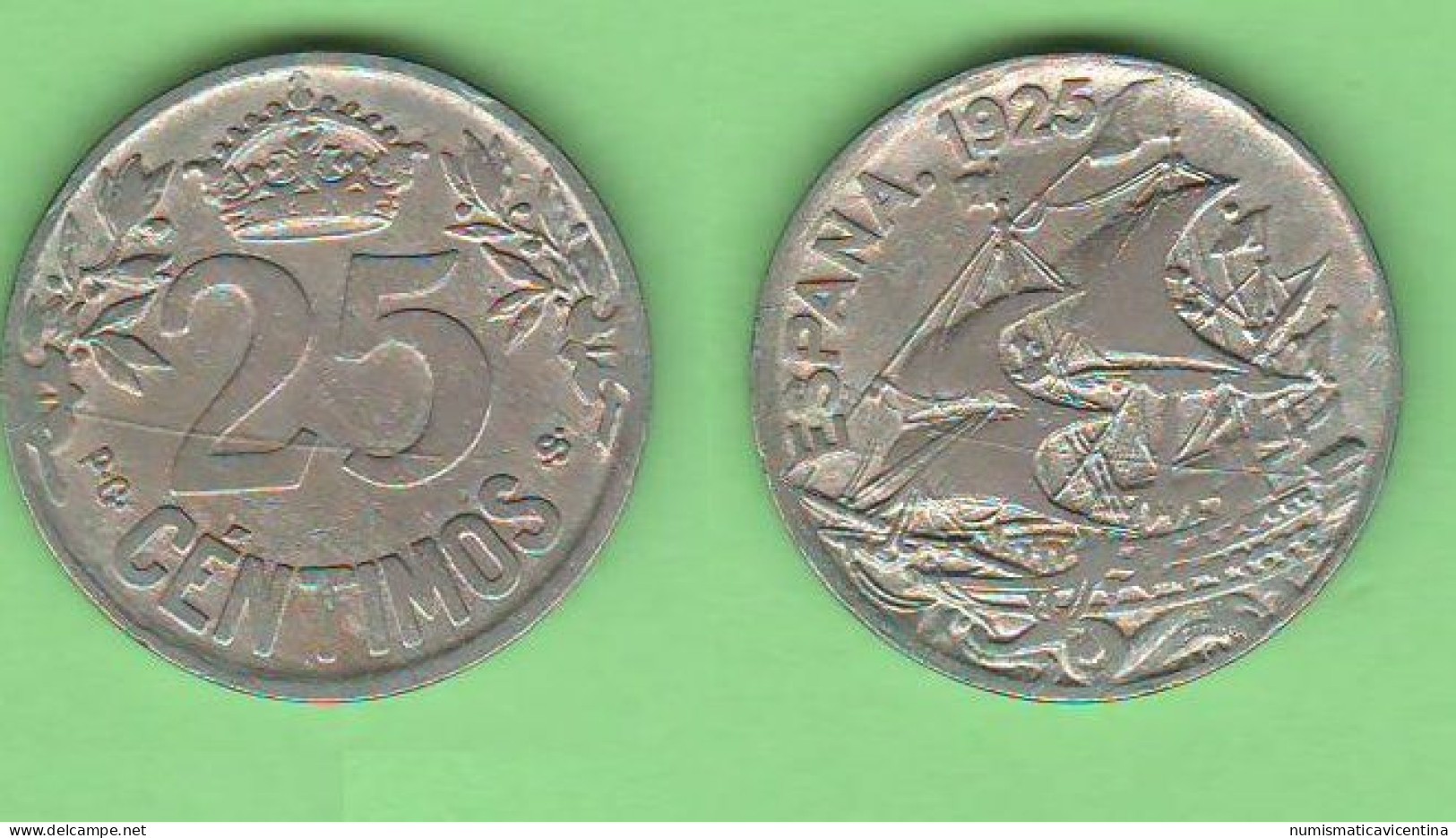 Spain Spagna 25 Cèntimos 1925 Typological Coin  K 740 - First Minting