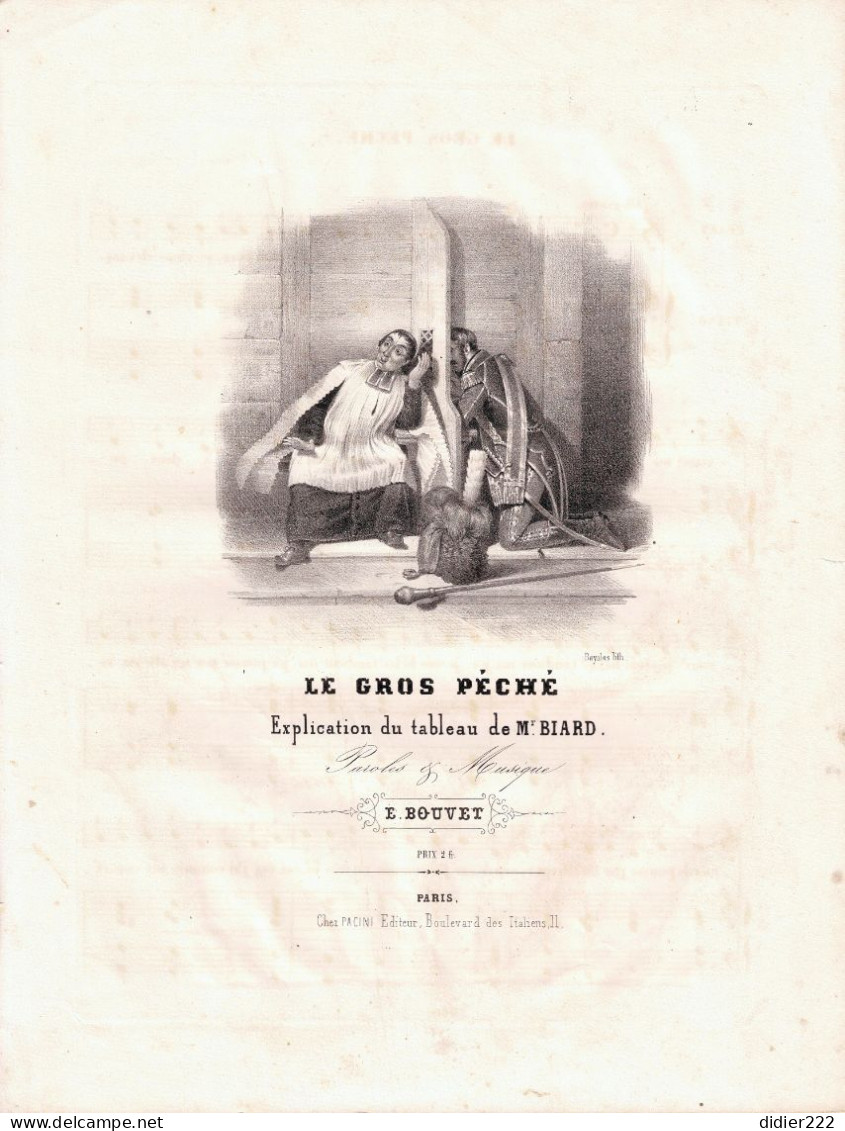 Partition LE GROS PECHE Confessionnal Hussarsd Cure Soutane - Otros & Sin Clasificación