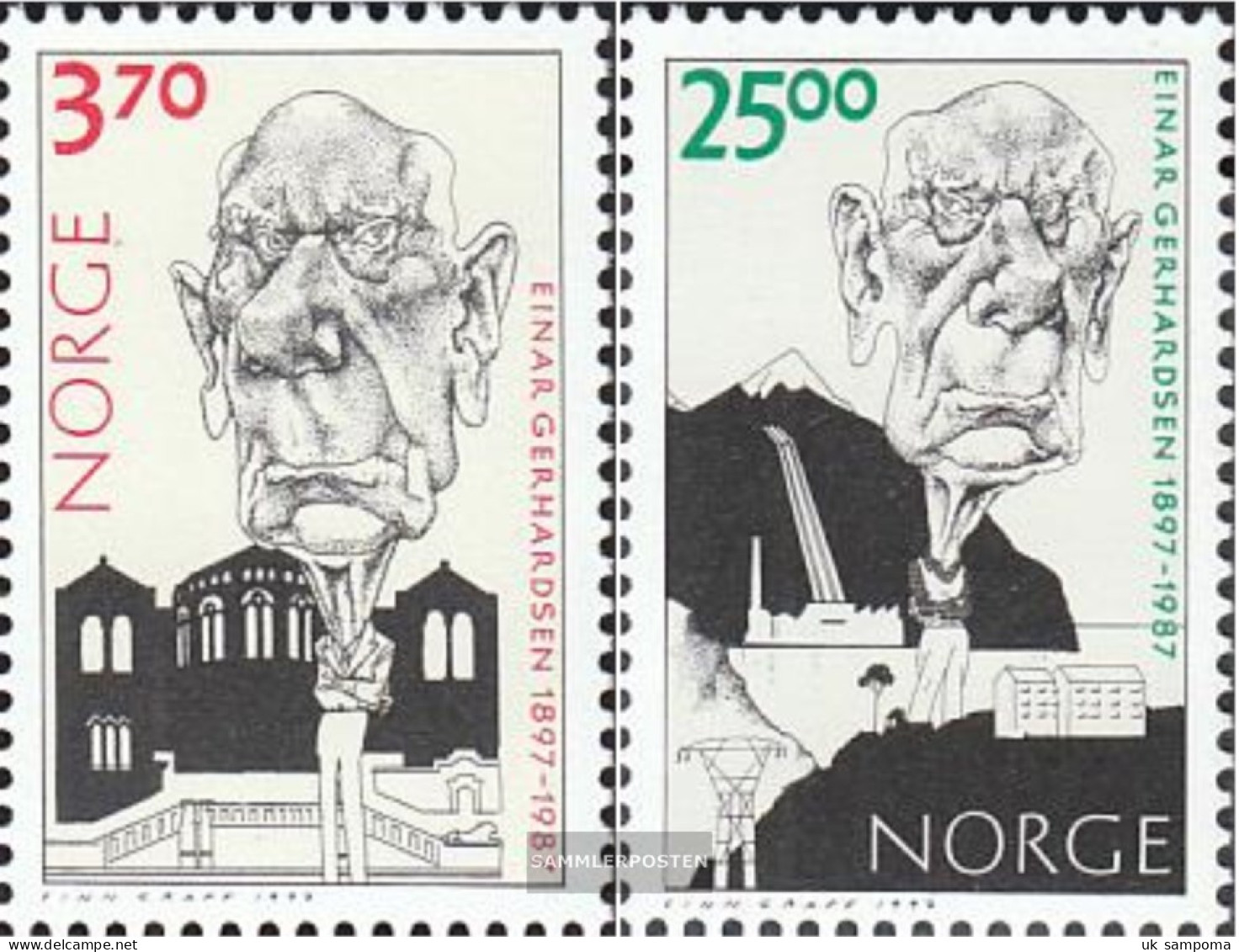 Norway 1259-1260 (complete Issue) Unmounted Mint / Never Hinged 1997 Einar Gerhardsen - Unused Stamps