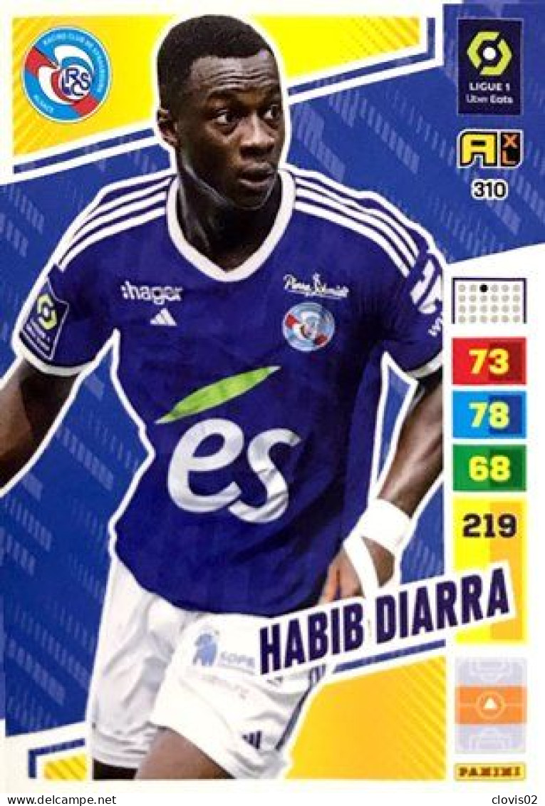 310 Habib Diarra - RC Strasbourg Alsace  - Carte Panini Adrenalyn XL 2023-2024 Ligue 1 - Trading Cards