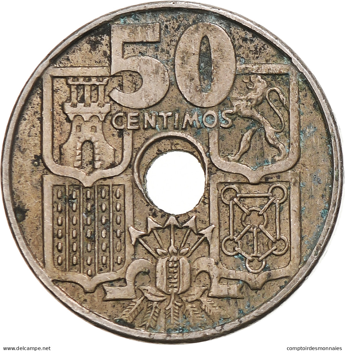 Espagne, 50 Centimos, 1956 - 50 Céntimos