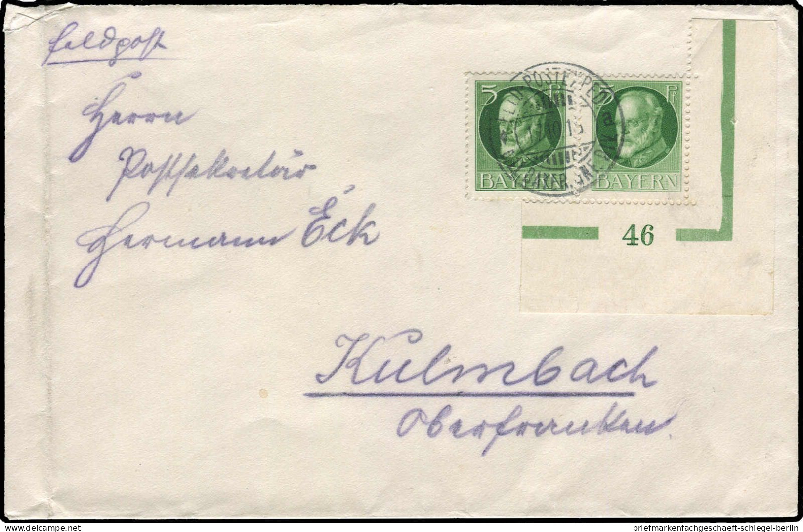 Altdeutschland Bayern, 1918, 95, Brief - Briefe U. Dokumente