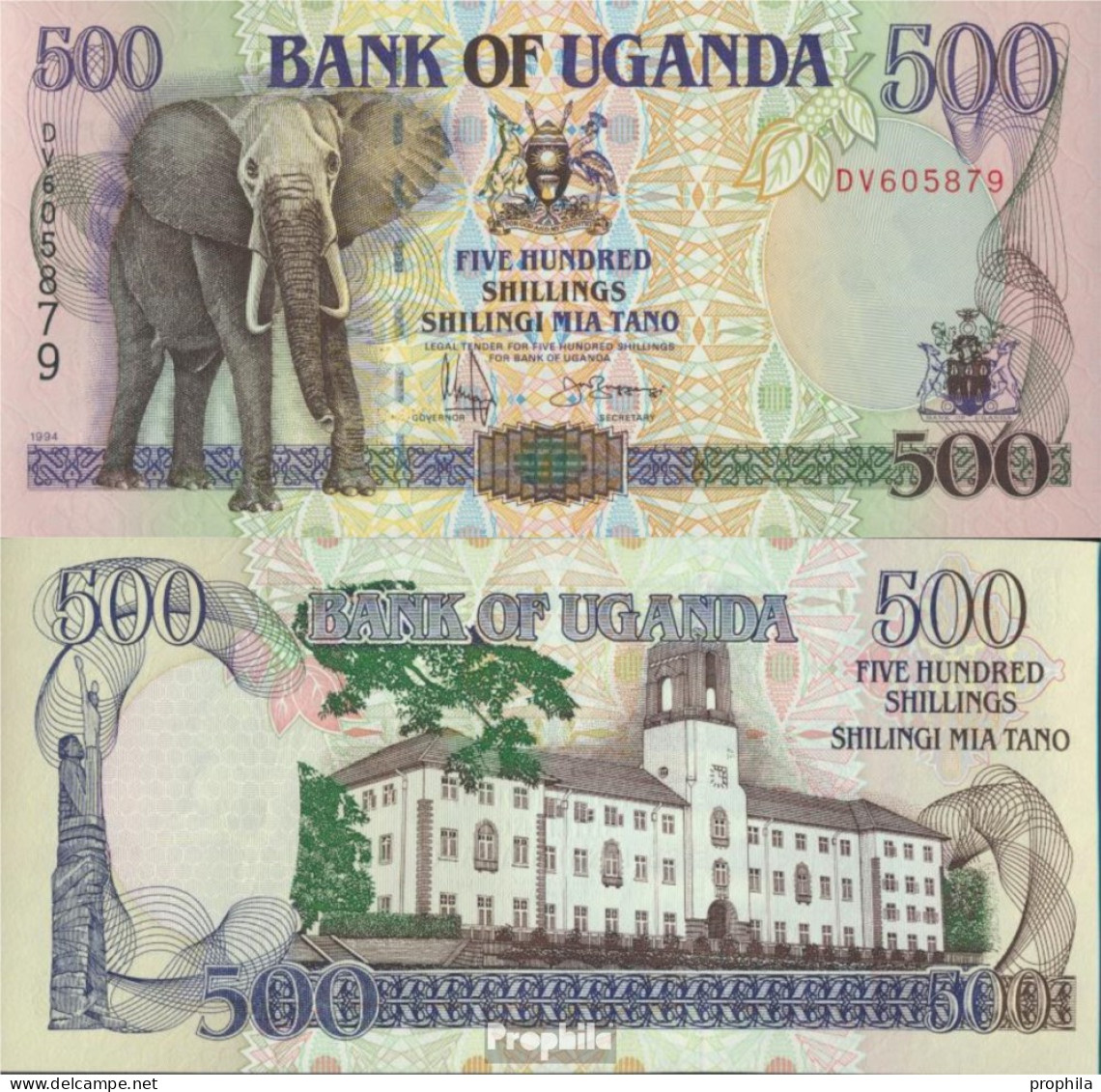 Uganda Pick-Nr: 35a (1994) Bankfrisch 1994 500 Shillings - Oeganda