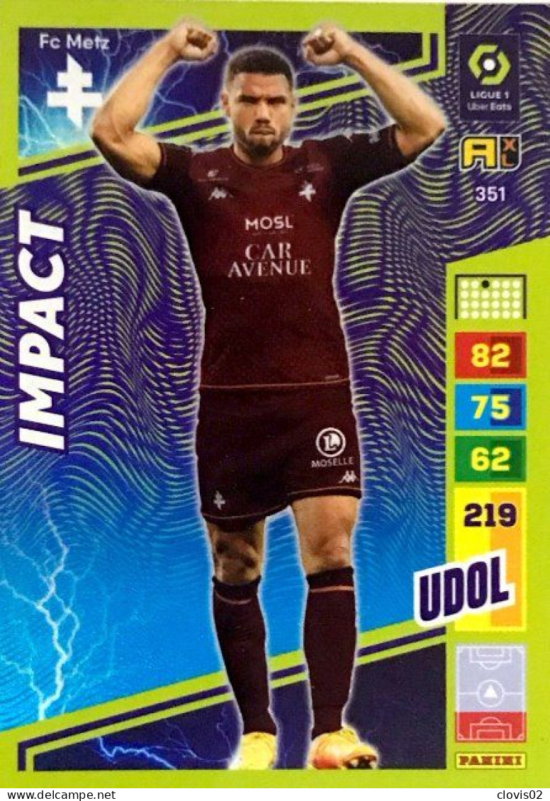 351 Matthieu Udol - FC Metz - Impact - Carte Panini Adrenalyn XL 2023-2024 Ligue 1 - Trading Cards