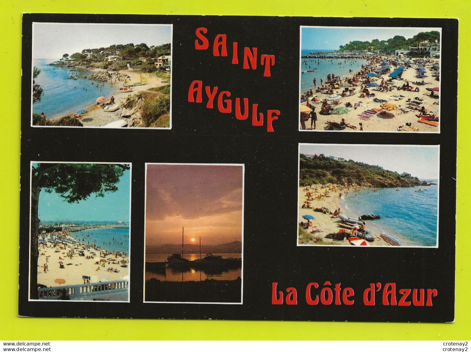 83 SAINT AYGULF En 5 Vues Coucher De Soleil Plage Baignade VOIR DOS - Saint-Aygulf