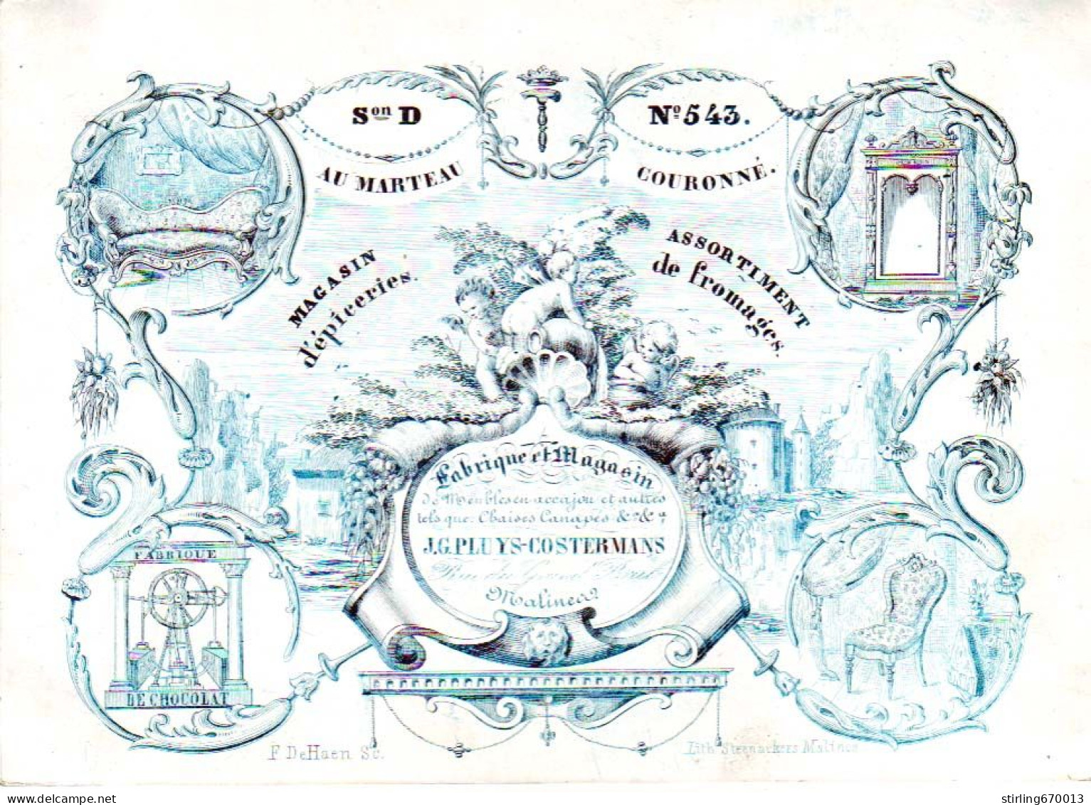 DE 1934 - Carte Porcelaine De J.G. Pluys-Costermans, Fabrique De Meubles En Accajou, Malines Imp DeHaen - Sonstige & Ohne Zuordnung