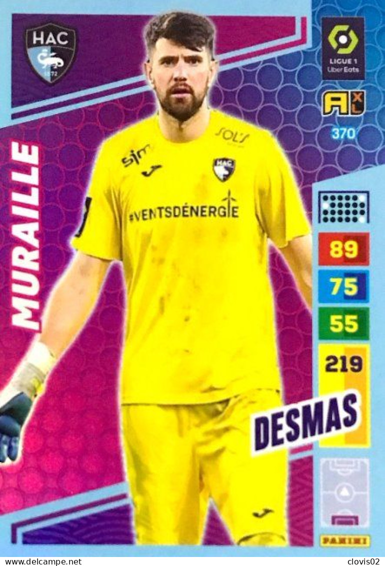 370 Arthur Desmas - Le Havre AC - Muraille - Carte Panini Adrenalyn XL 2023-2024 Ligue 1 - Trading Cards