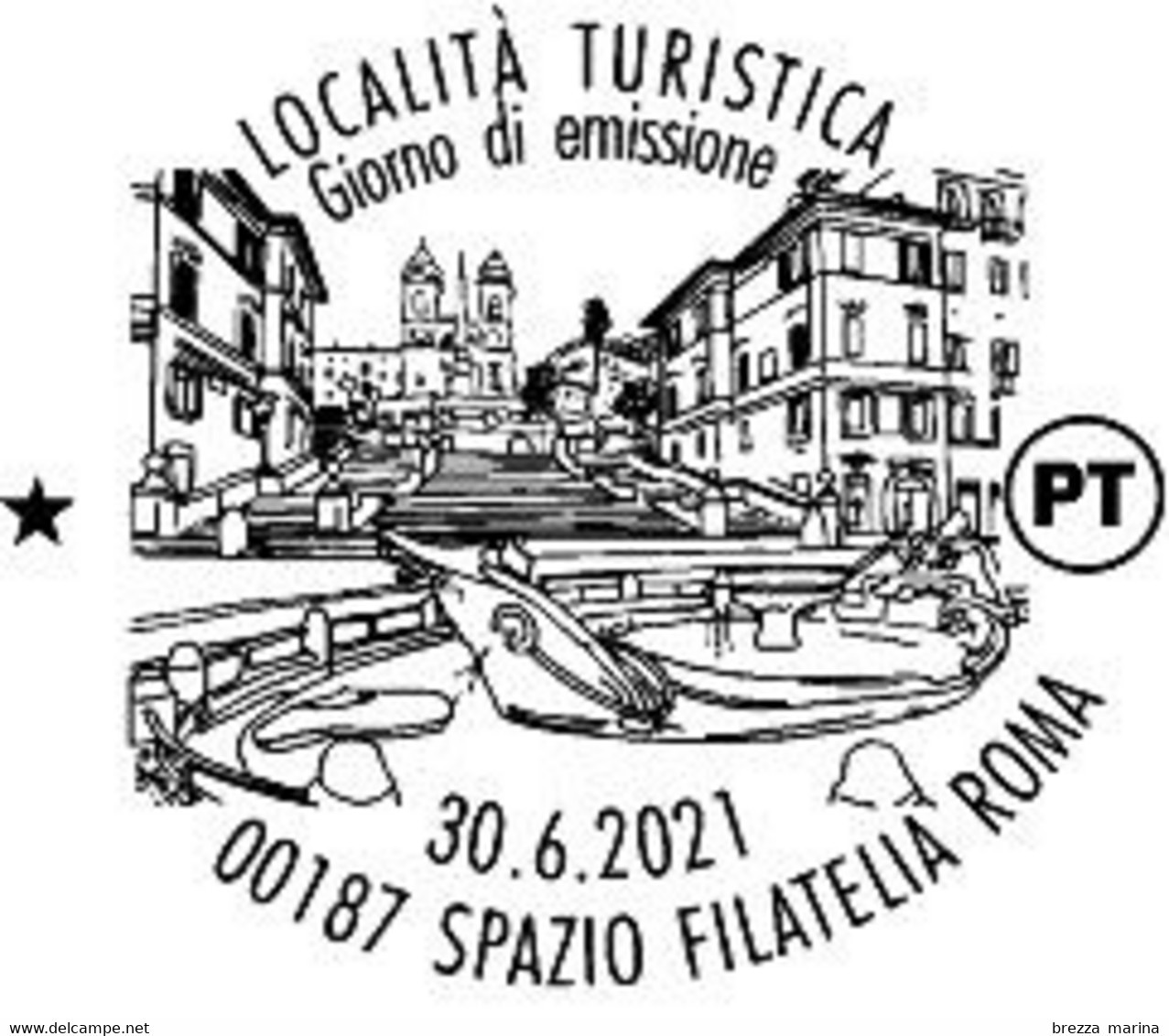 ITALIA - Usato - 2021 - Turismo - L’Italia Riparte – Roma – Piazza Di Spagna, Fontana Barcaccia, Trinità Monti - 2021-...: Oblitérés